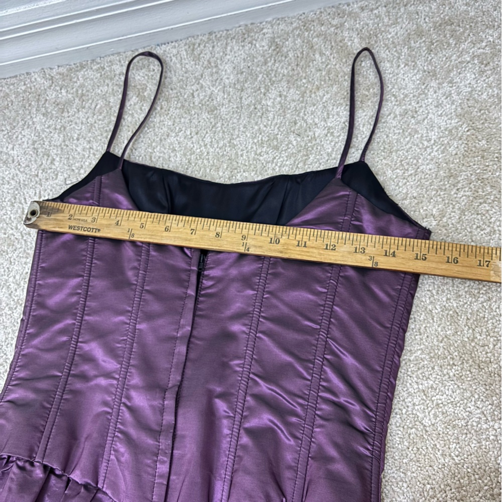 Vintage 90s Y2K Purple Corset Dress Jessica McClintock Gunne Sax Iridescent Prom - Picture 12 of 15
